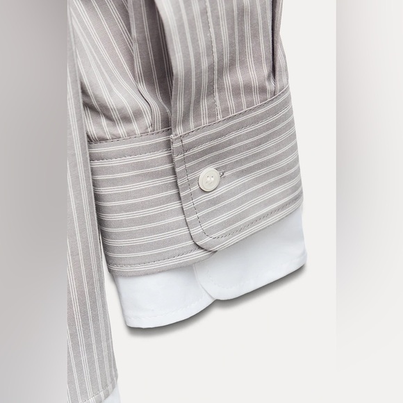 DOUBLE CUFF OVERSIZED POPLIN SHIRT - Picture 9 of 10